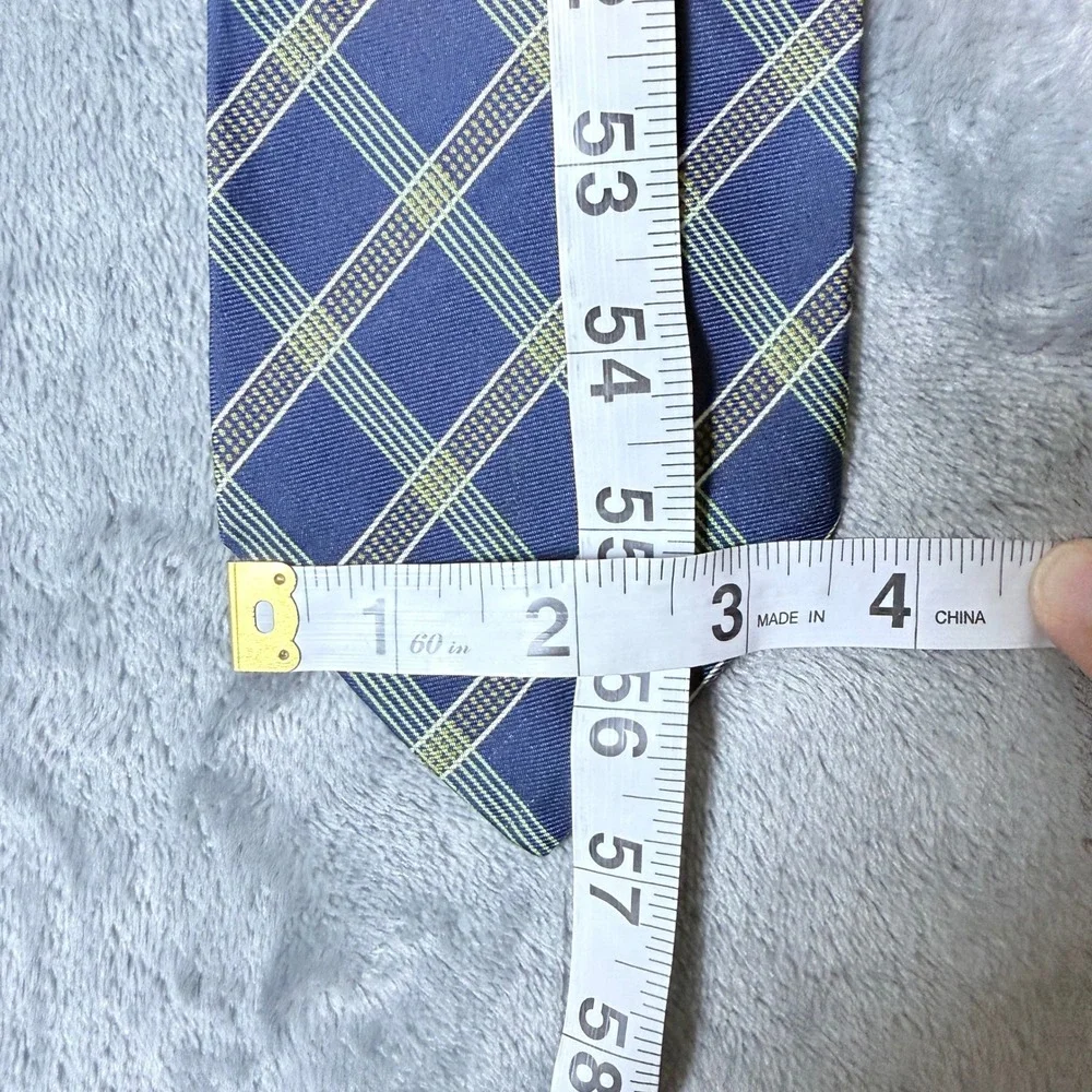 J.Crew Blue Green Orange/Yellow Plaid Silk Necktie Made by Hand USA Classic Tie